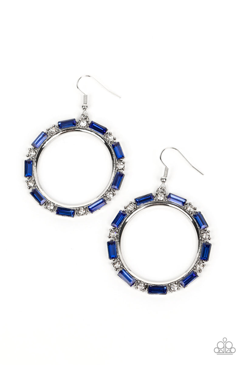 Gritty Glow - Blue Earrings - Paparazzi Accessories