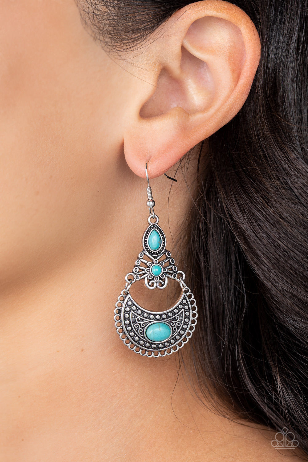 Sahara Samba - Blue Earrings - Paparazzi Accessories