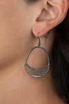 Segmented Shimmer - Black Earrings - Paparazzi Accessories