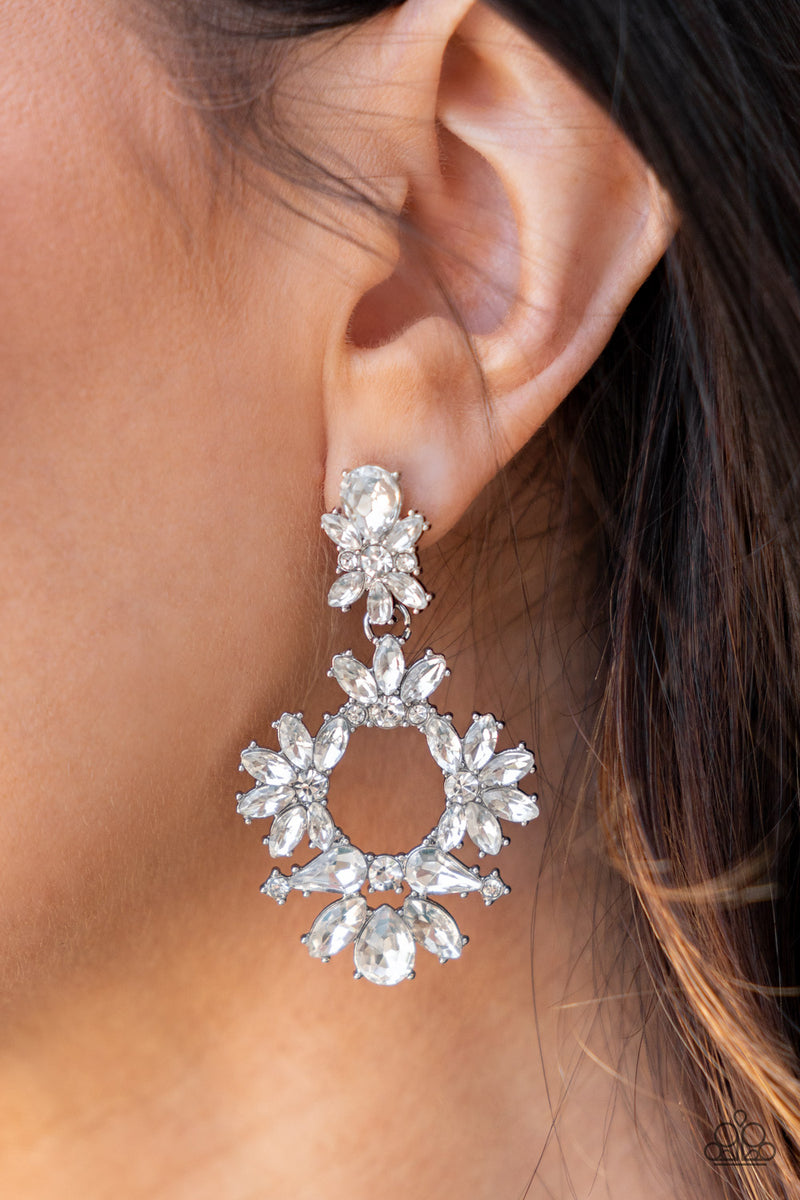 Leave them Speechless - White Post Earrings - Paparazzi Accessories
