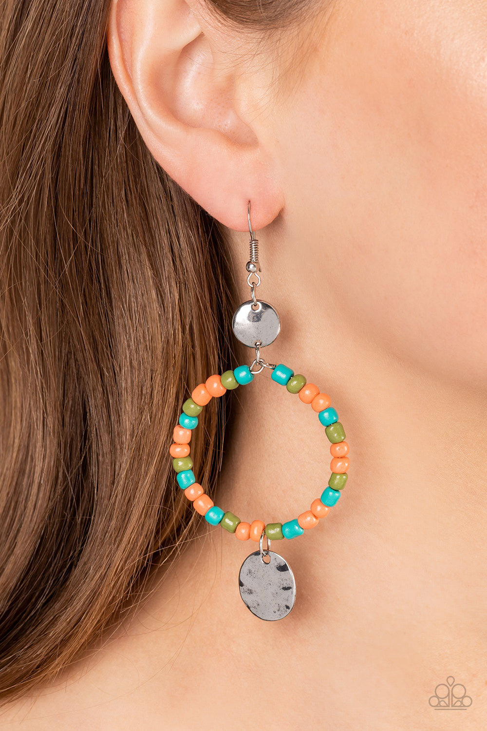 Cayman Catch - Orange Earrings - Paparazzi Accessories