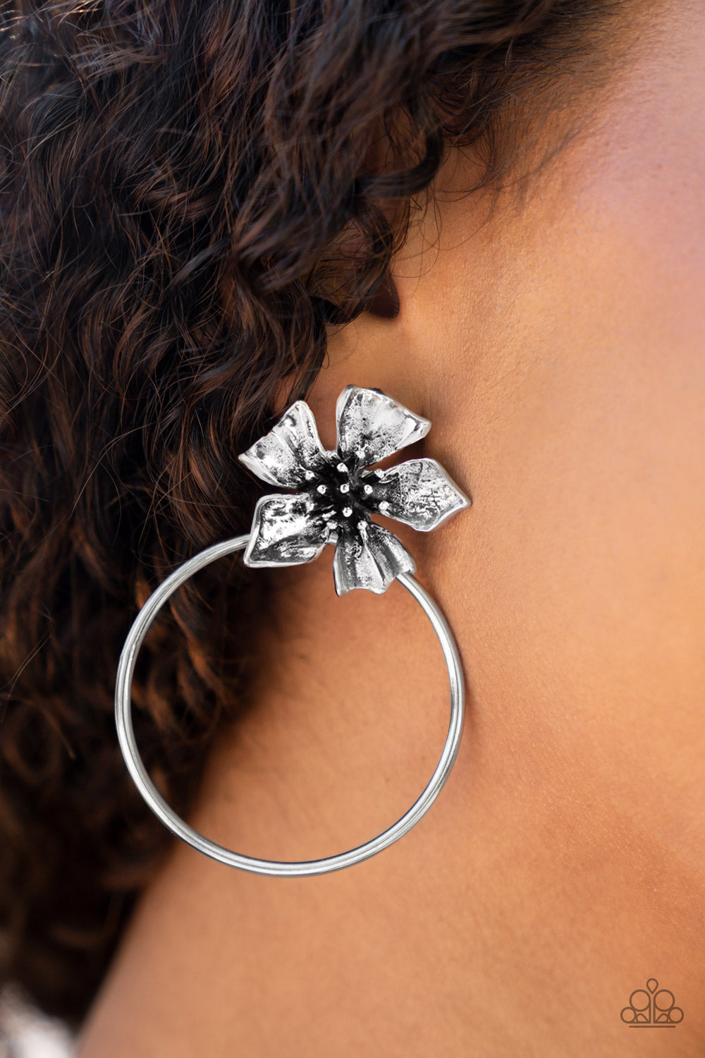 Buttercup Bliss - Silver Post Earrings - Paparazzi Accessories
