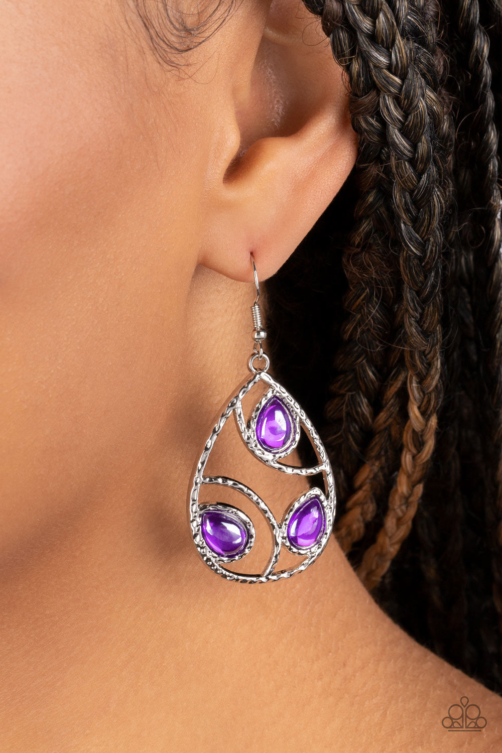 Send the BRIGHT Message - Purple Earrings - Paparazzi Accessories