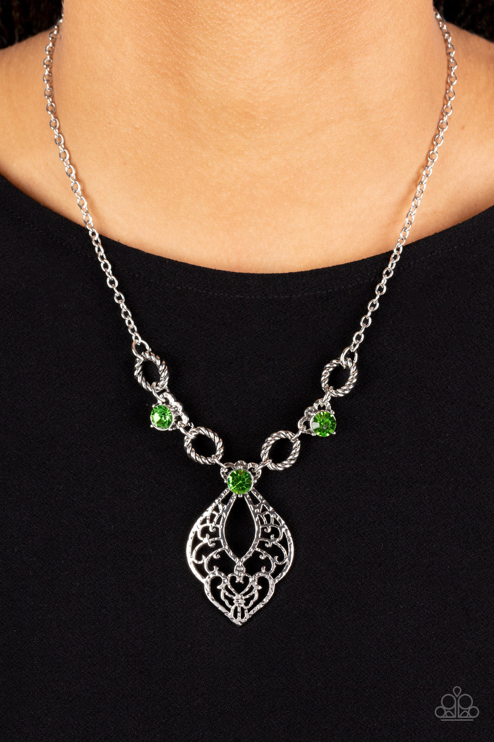 Contemporary Connections - Green Necklace - Paparazzi Accessories