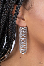 Starry Streamers - White Post Earrings - Paparazzi Accessories