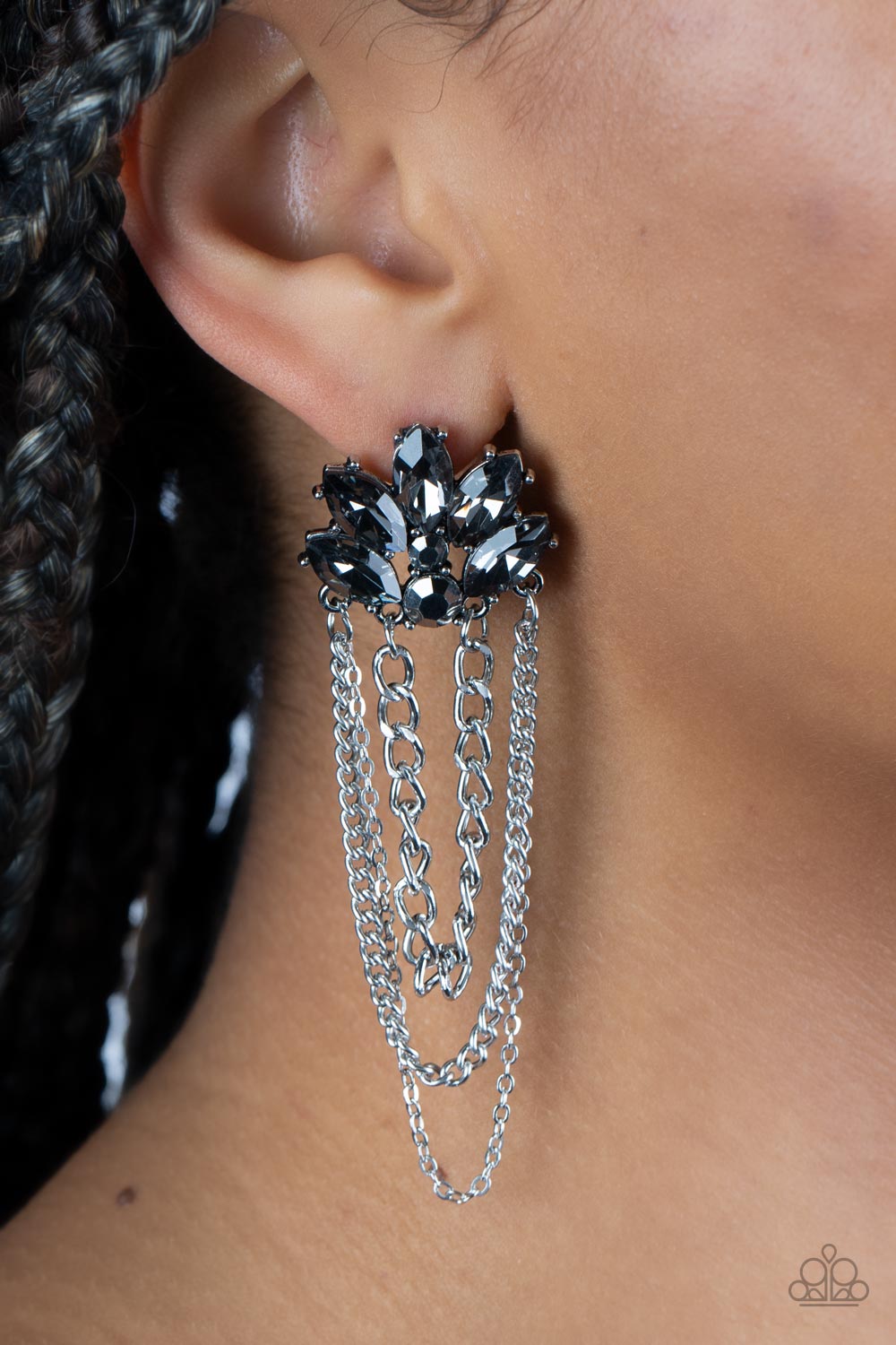 Reach for the SKYSCRAPERS - Silver Post Earrings - Paparazzi Accessories