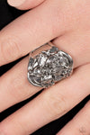 Hibiscus Harbor - Silver Ring - Paparazzi Accessories