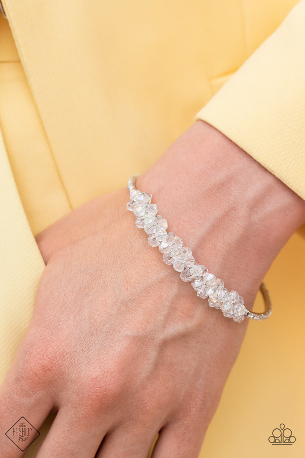 BAUBLY Personality - White Bracelet - Paparazzi Accessories