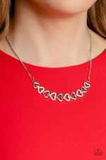 Sparkly Suitor - White Necklace - Paparazzi Accessories