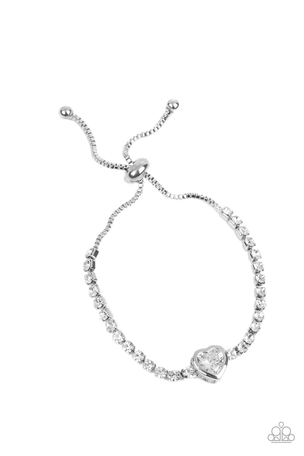 five-dollar-jewelry-mirrored-love-white-bracelet-paparazzi-accessories