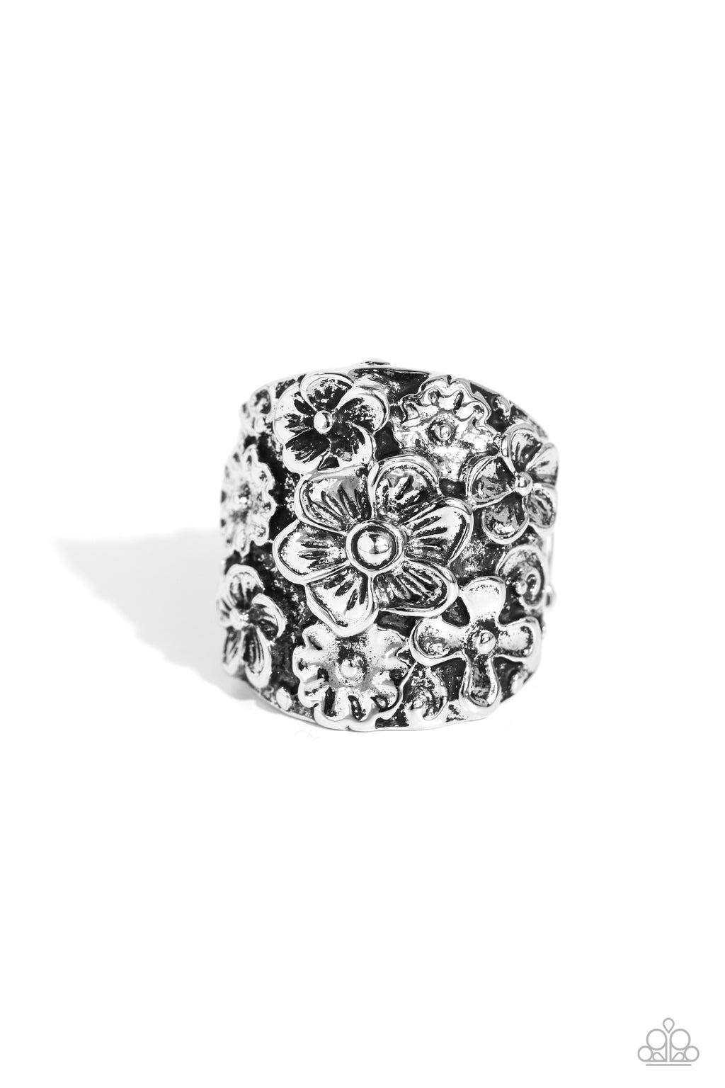 five-dollar-jewelry-burnished-bouquet-silver-ring-paparazzi-accessories