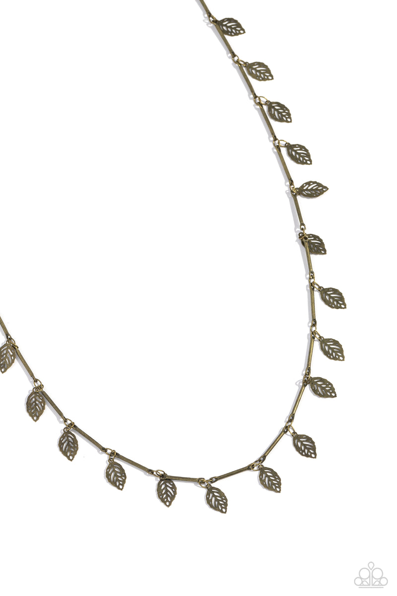 LEAF a Light On - Brass Necklace - Paparazzi Accessories