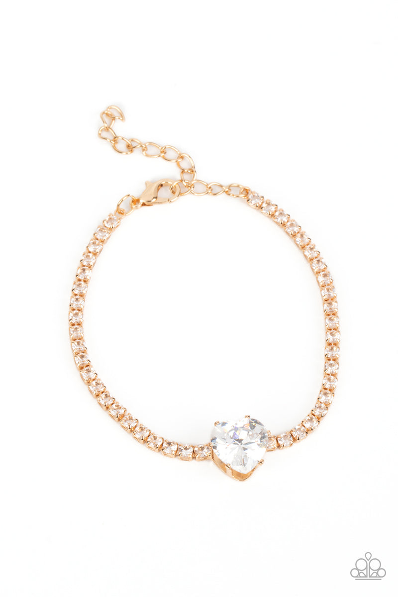 Bedazzled Beauty - Gold Bracelet - Paparazzi Accessories