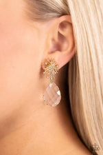 Stellar Shooting Star - Gold Post Earrings - Paparazzi Accessories