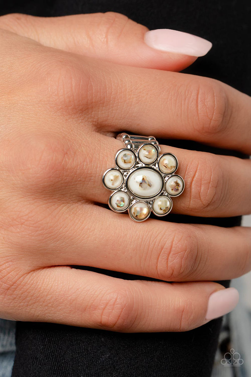 Time to SHELL-ebrate - White Ring - Paparazzi Accessories
