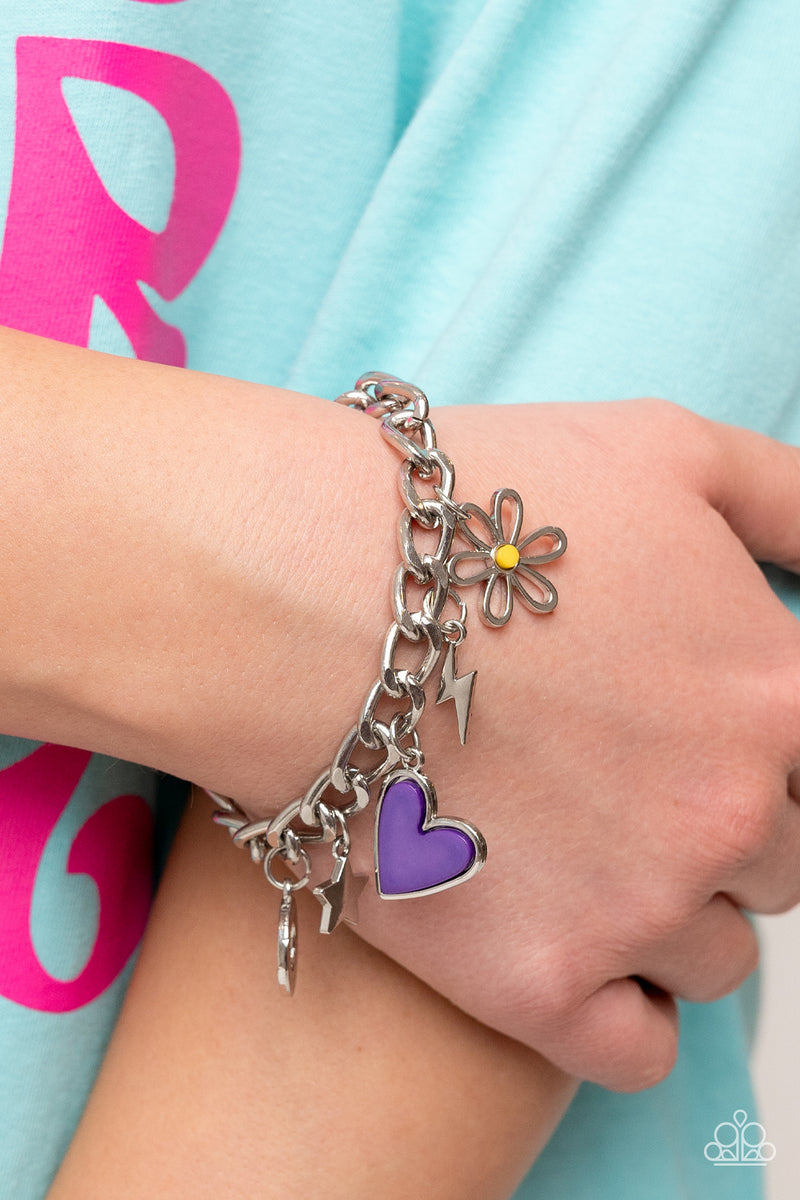 Turn Up the Charm - Purple Bracelet - Paparazzi Accessories