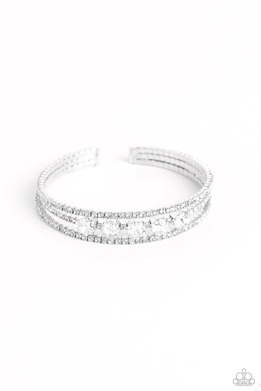 five-dollar-jewelry-lucid-layers-white-bracelet-paparazzi-accessories