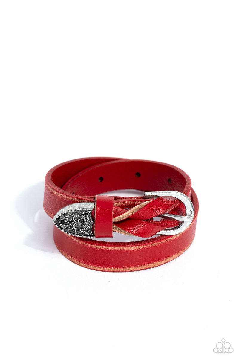 Coat of Arms Couture - Red Bracelet - Paparazzi Accessories