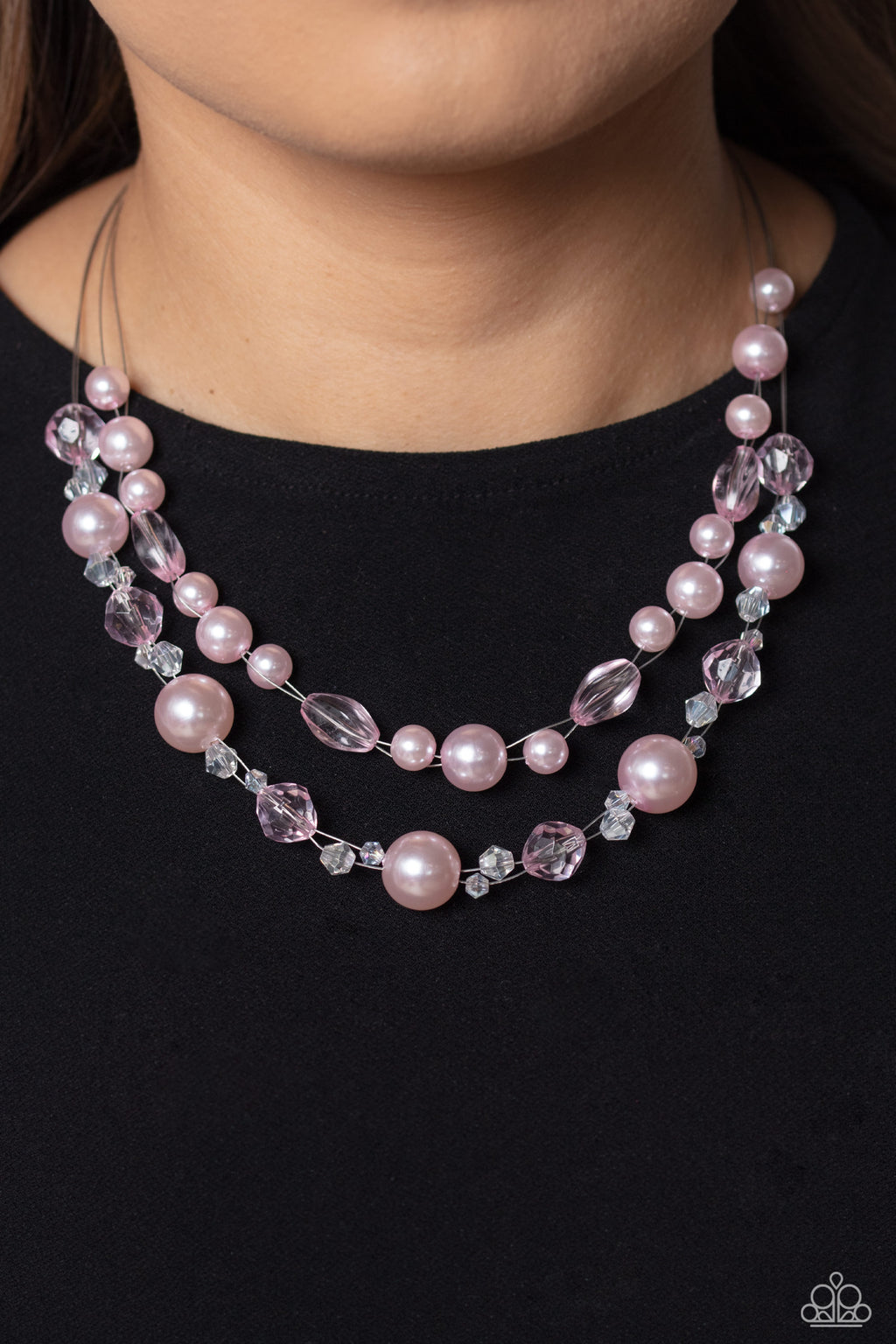 Parisian Pearls - Pink Necklace - Paparazzi Accessories