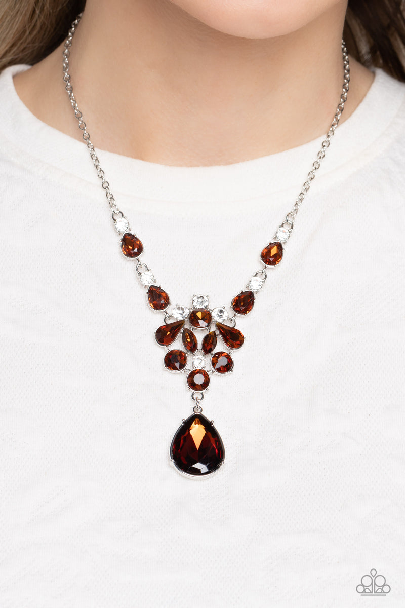 TWINKLE of an Eye - Brown Necklace - Paparazzi Accessories