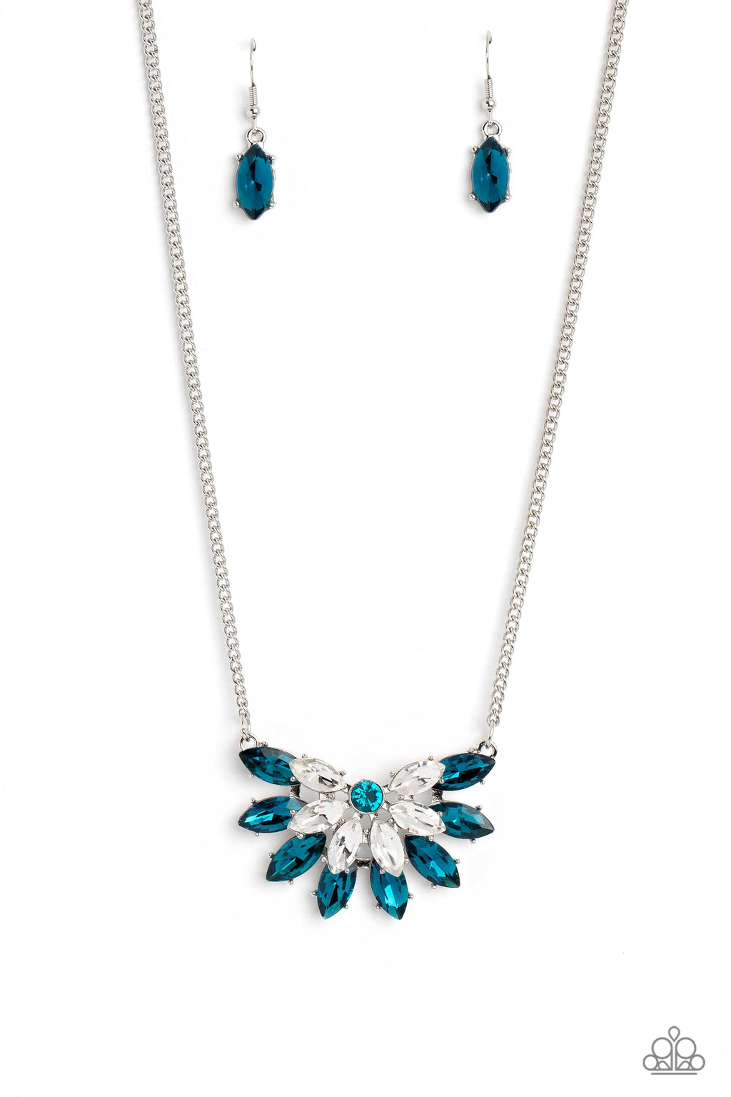 five-dollar-jewelry-frosted-florescence-blue-necklace-paparazzi-accessories
