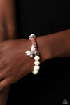 Bold Butterfly - White Bracelet - Paparazzi Accessories