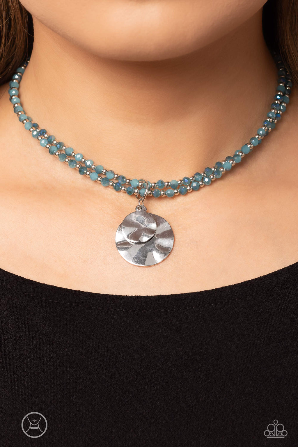 Compacted Cosmos - Blue Necklace - Paparazzi Accessories