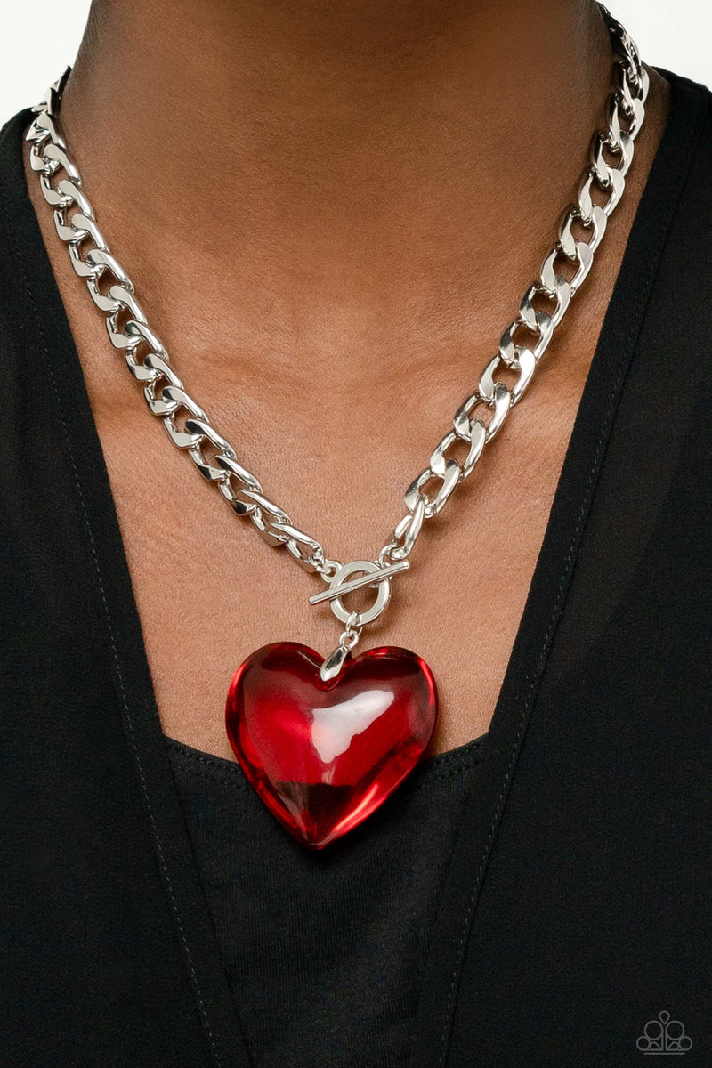 GLASSY-Hero - Red Necklace - Paparazzi Accessories