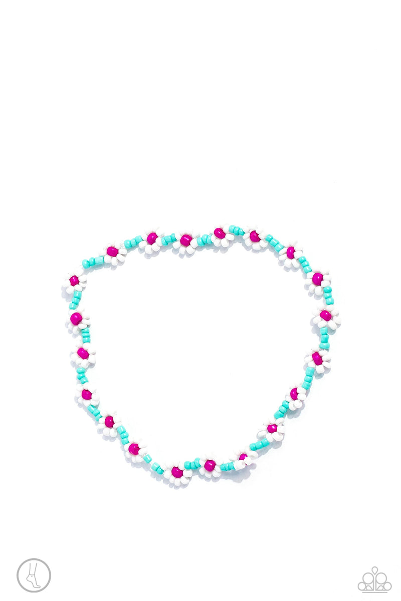 five-dollar-jewelry-midsummer-daisy-blue-anklet-paparazzi-accessories