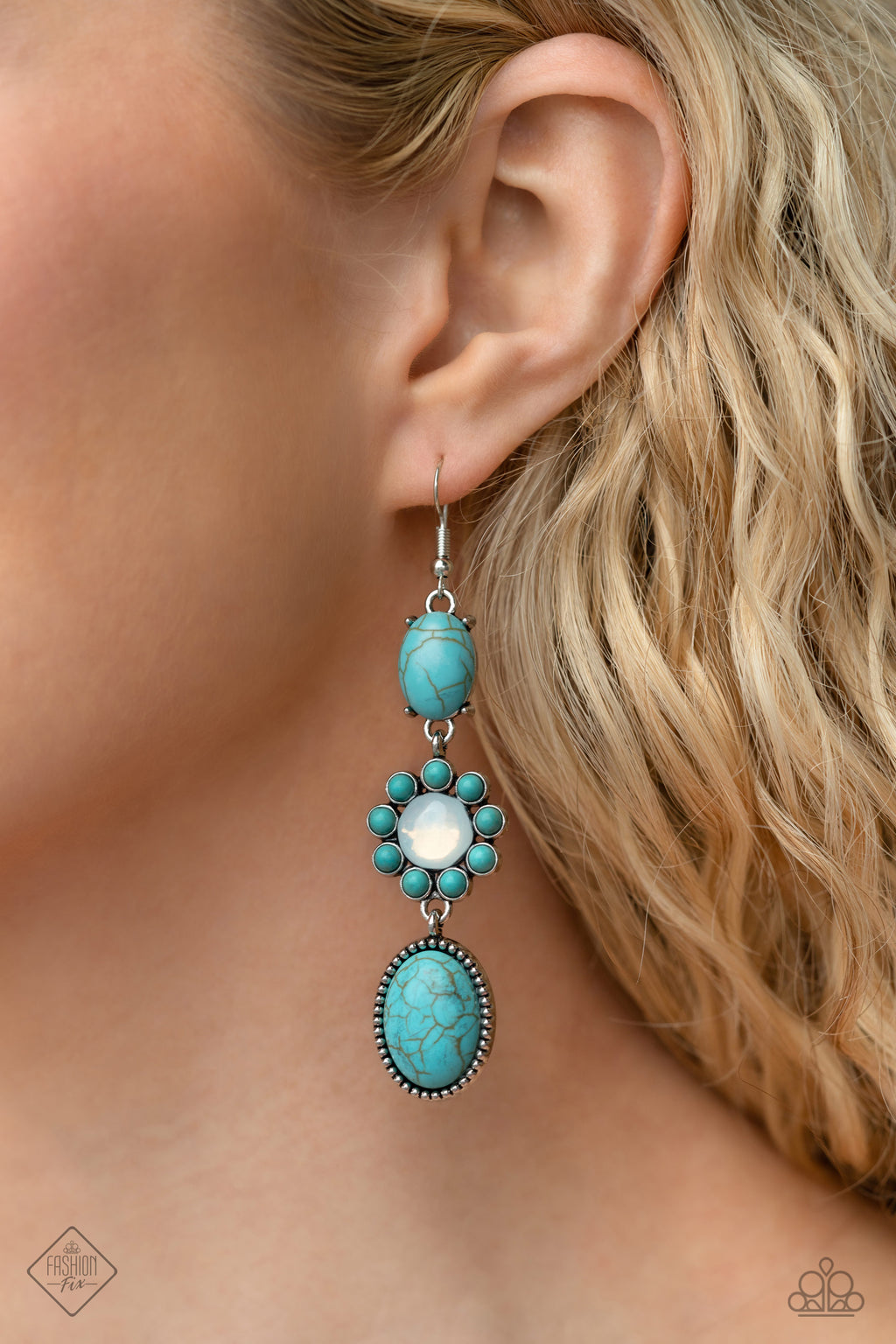 Carefree Cowboy - Blue Earrings - Paparazzi Accessories
