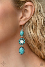 Carefree Cowboy - Blue Earrings - Paparazzi Accessories