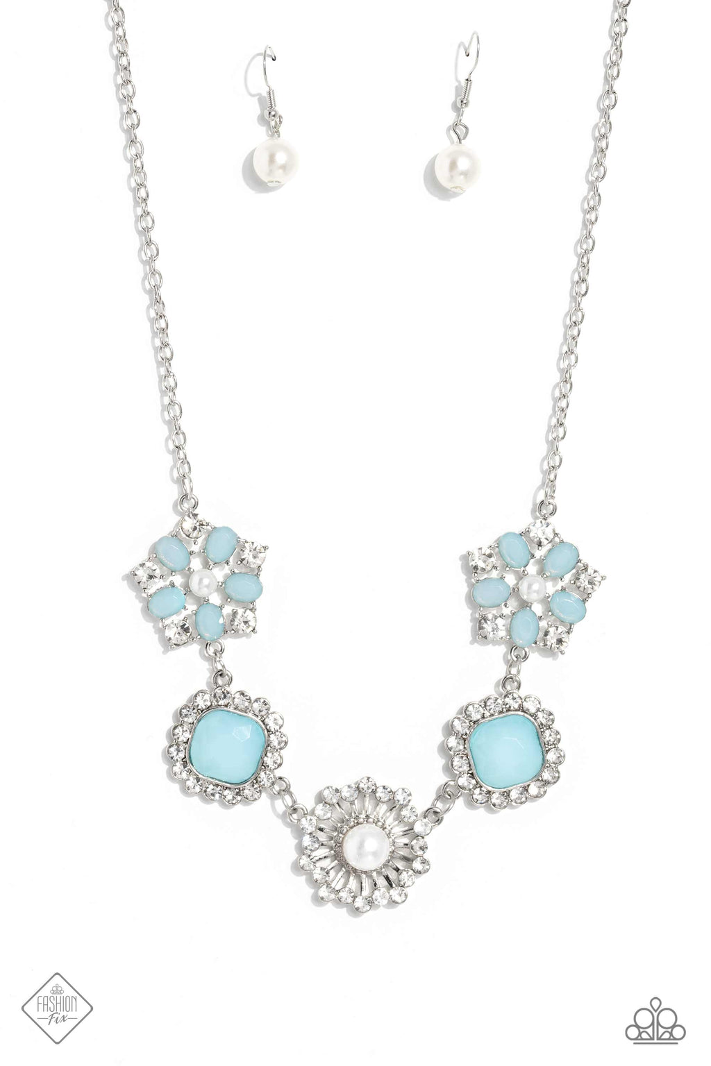 five-dollar-jewelry-flower-crown-blue-necklace-paparazzi-accessories