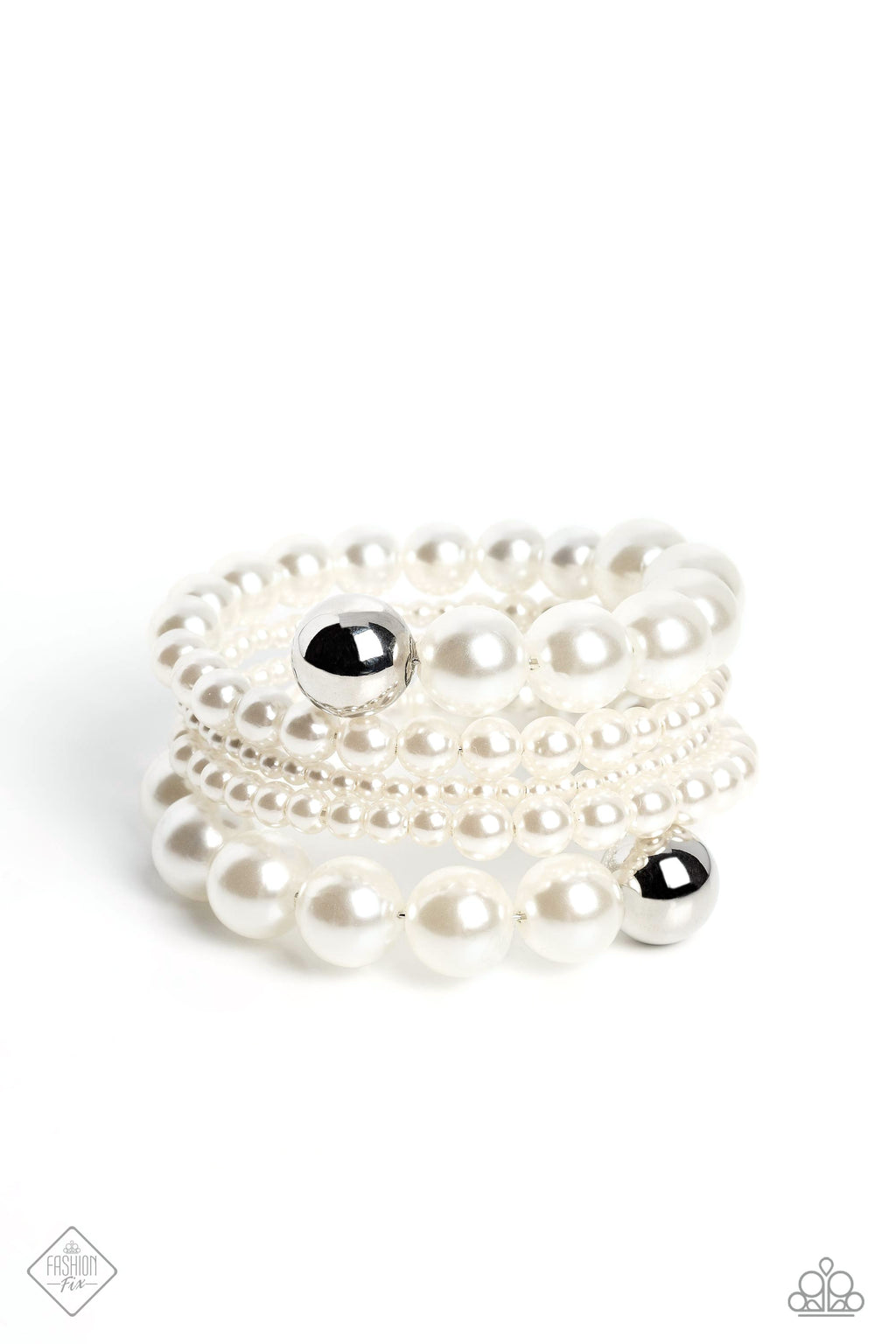 five-dollar-jewelry-pleasing-pirouette-white-bracelet-paparazzi-accessories