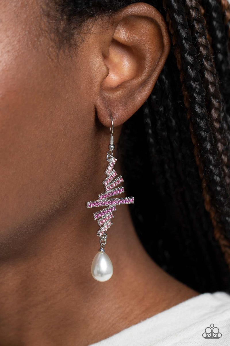 Timeless Tapestry - Pink Earrings - Paparazzi Accessories