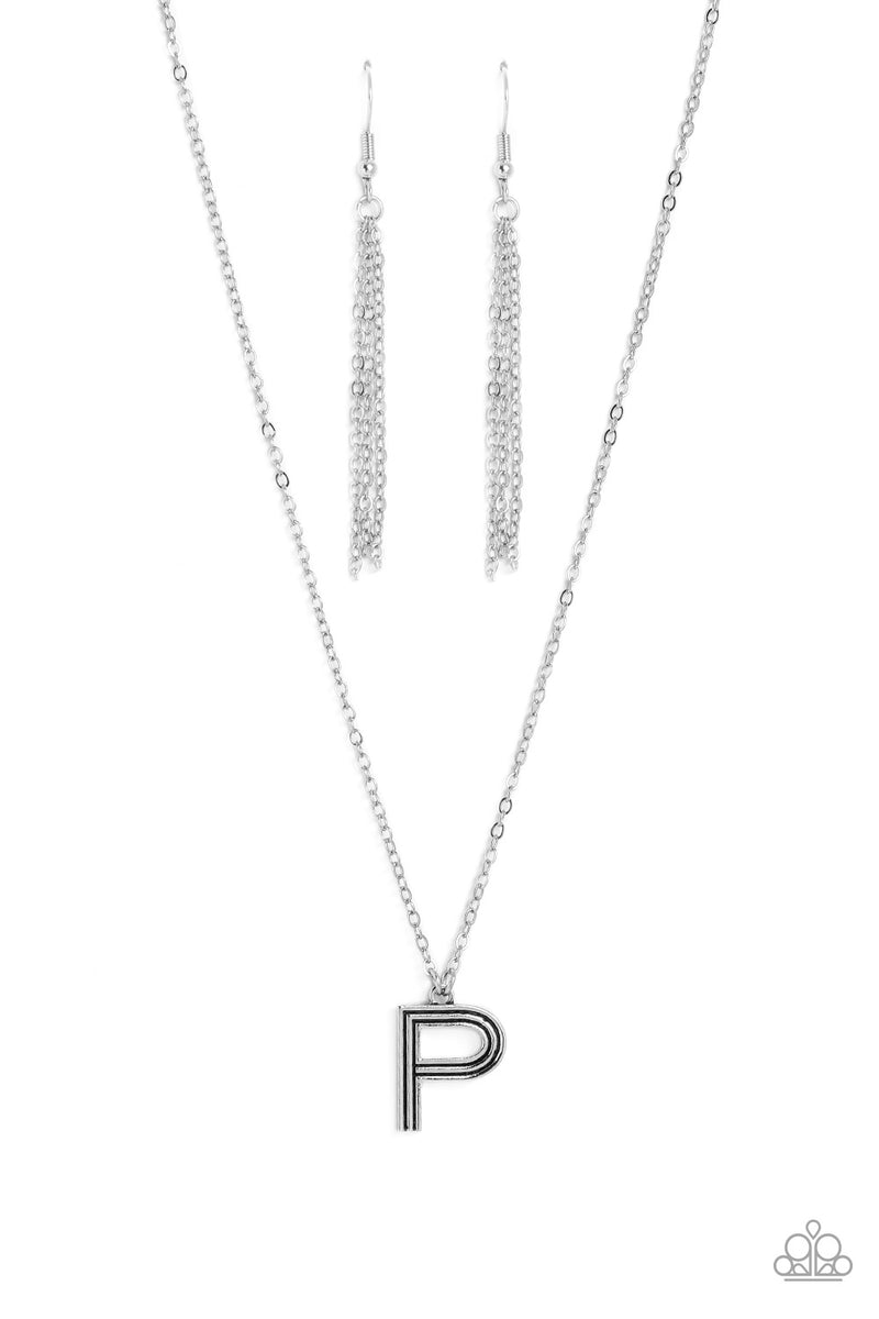 Leave Your Initials - Silver - P Necklace - Paparazzi Accessories