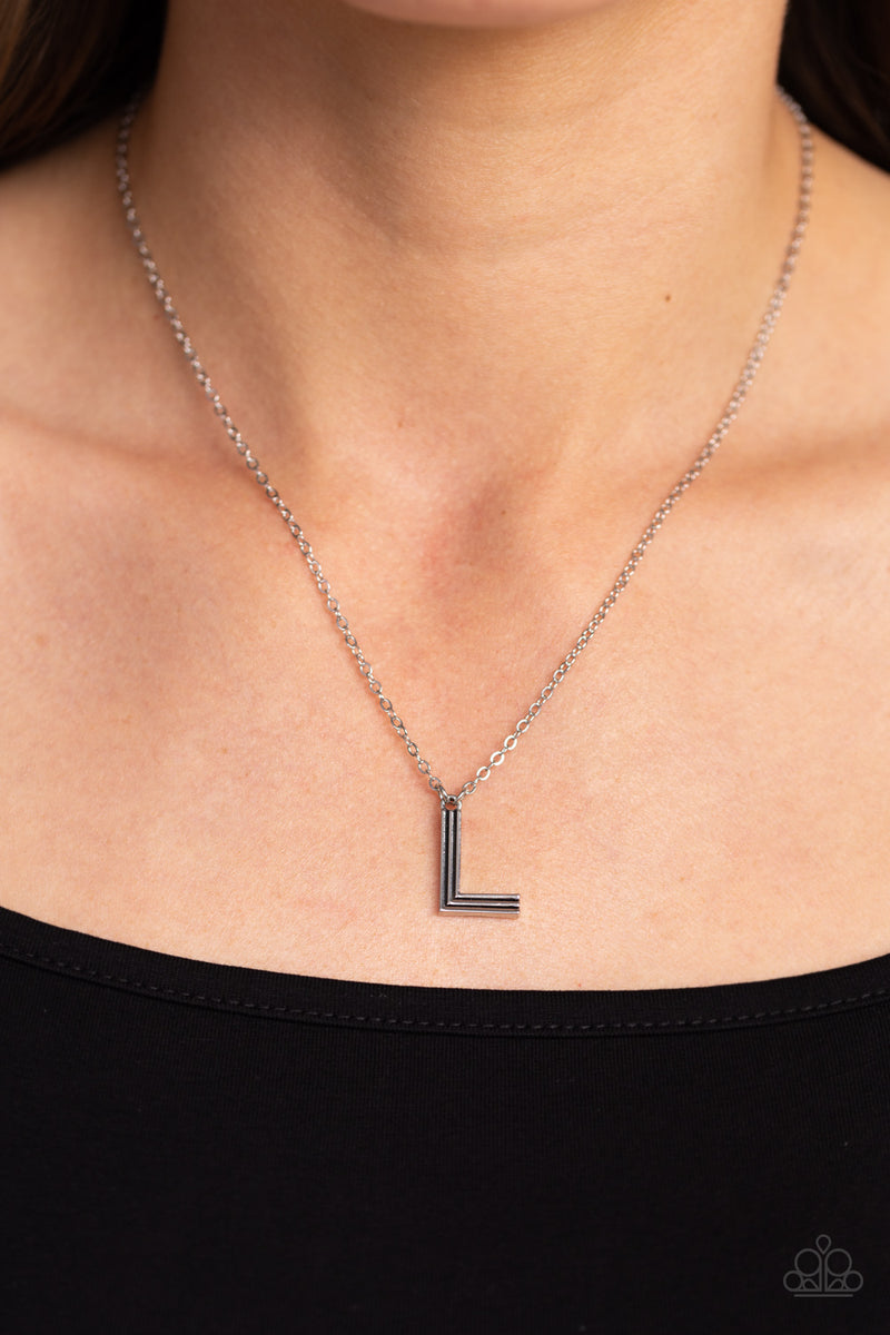 Leave Your Initials - Silver - L Necklace - Paparazzi Accessories