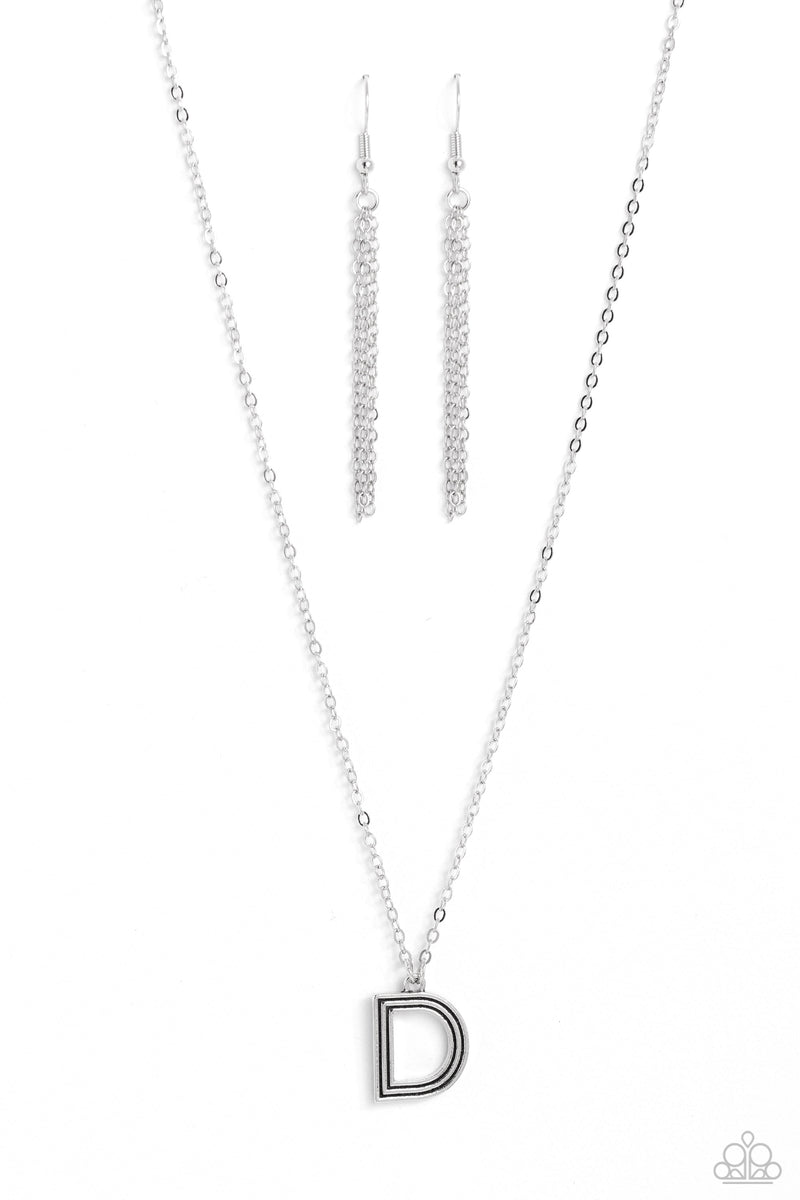 Leave Your Initials - Silver - D Necklace - Paparazzi Accessories