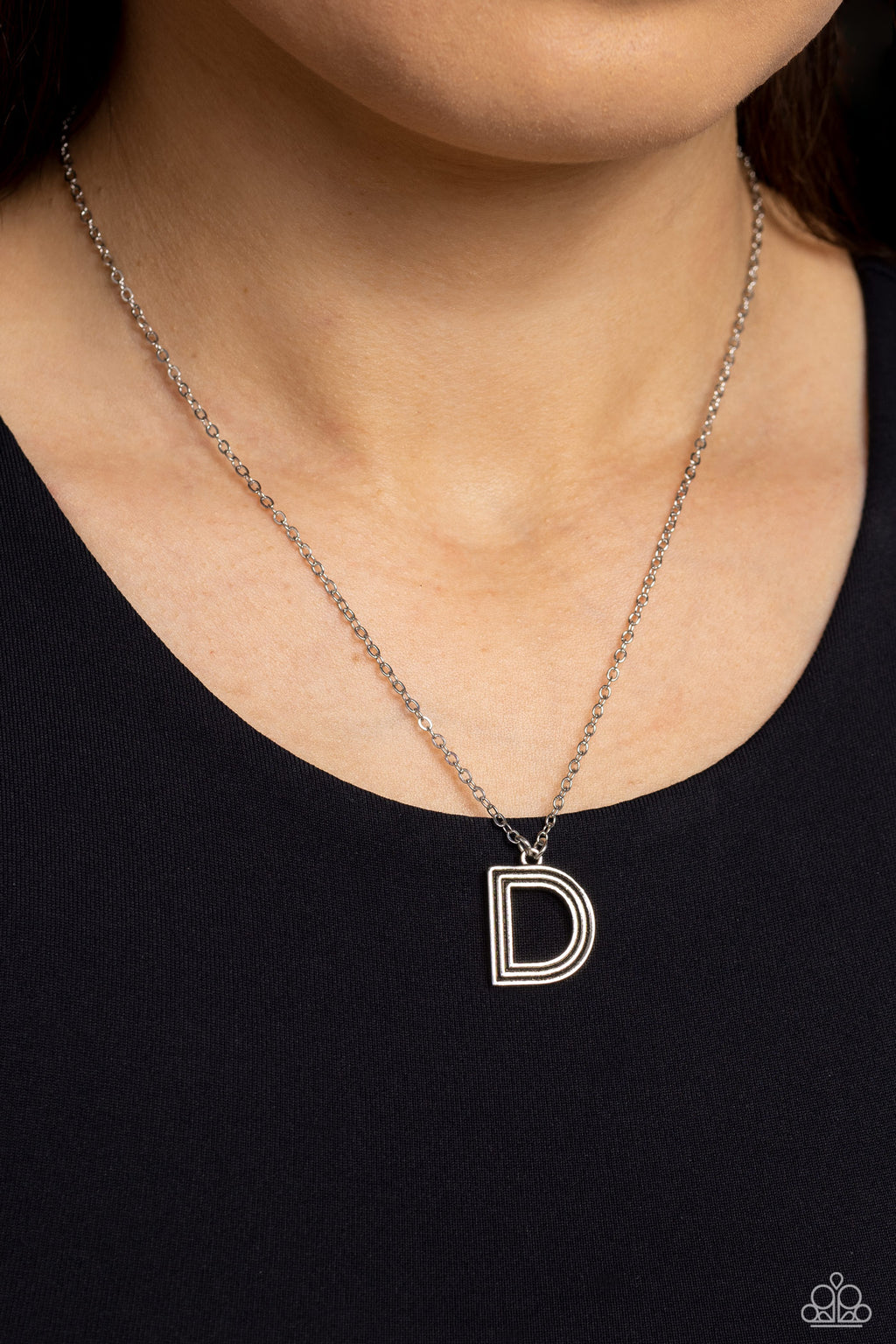 Leave Your Initials - Silver - D Necklace - Paparazzi Accessories
