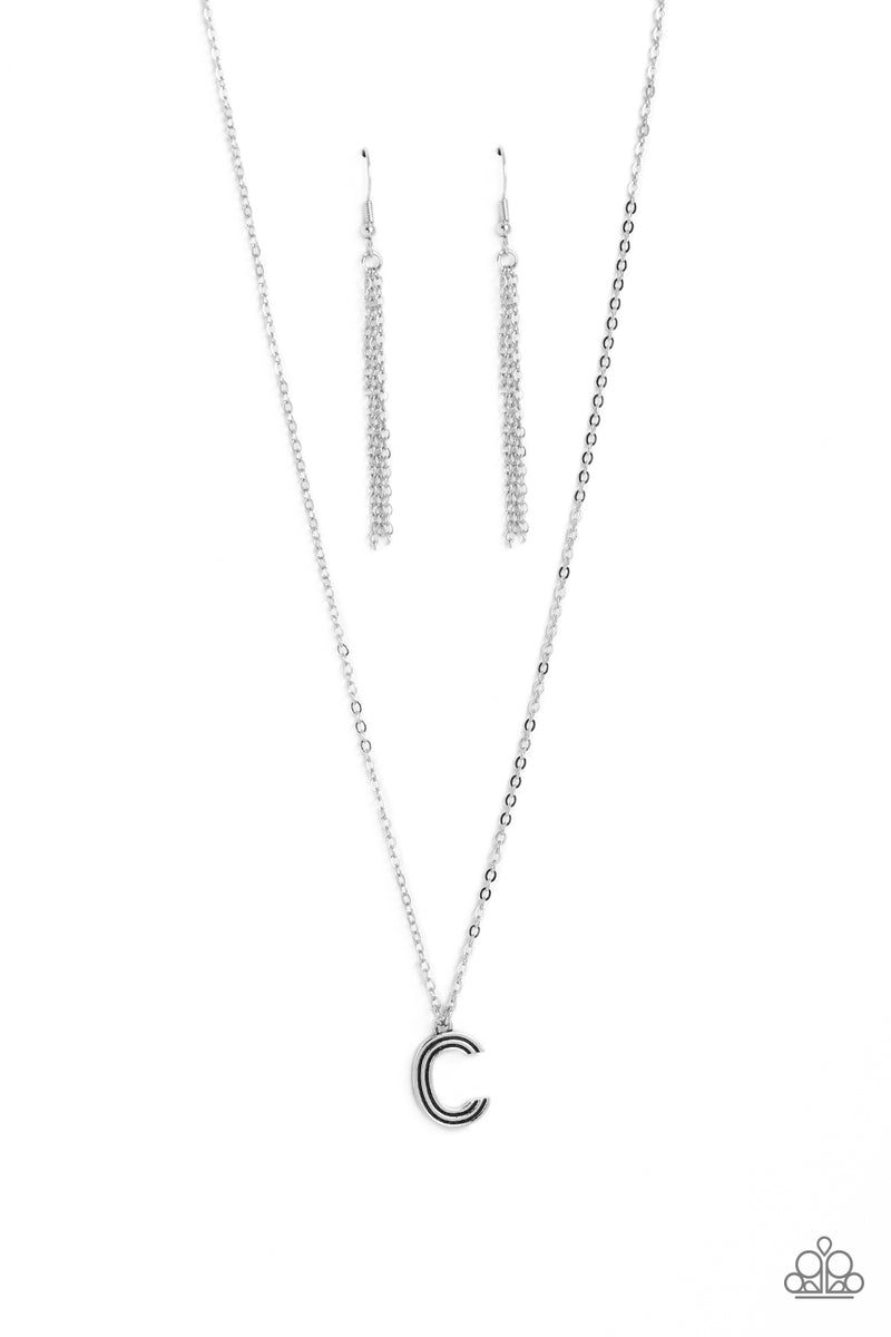 Leave Your Initials - Silver - C Necklace - Paparazzi Accessories