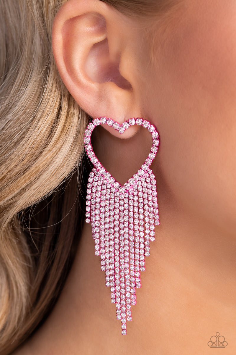 Sumptuous Sweethearts - Pink Post Earrings - Paparazzi Accessories