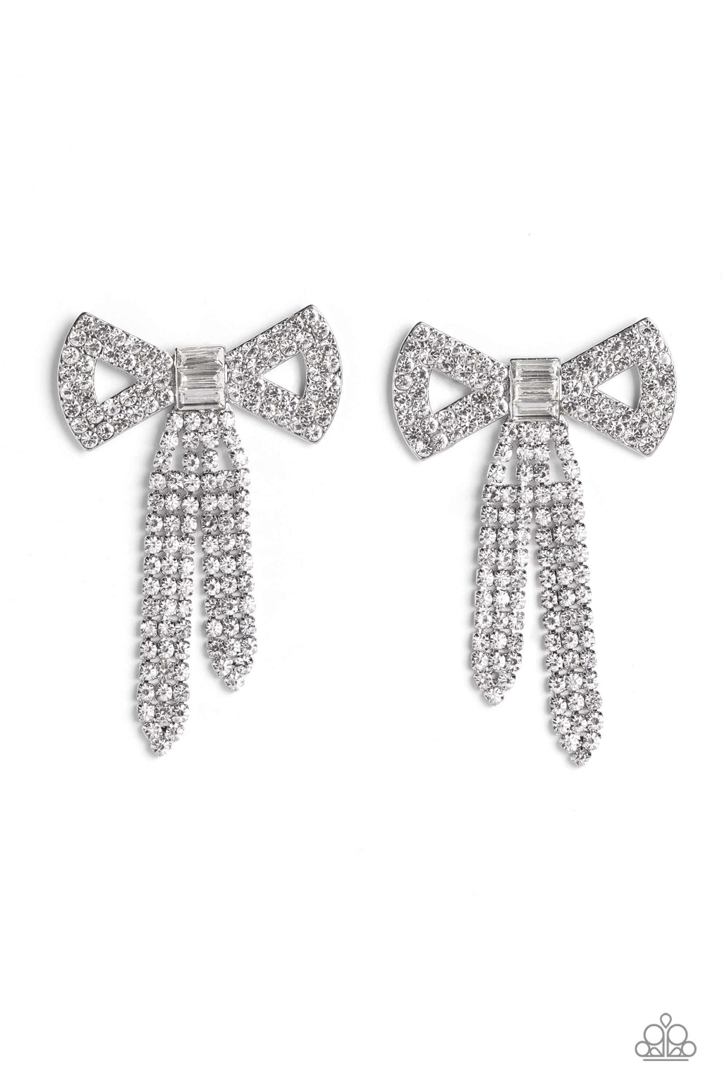 five-dollar-jewelry-just-bow-with-it-white-post earrings-paparazzi-accessories