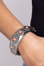 Taking FLORAL - Orange Bracelet - Paparazzi Accessories