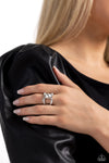 Bow Chicka Bow Wow - White Ring - Paparazzi Accessories