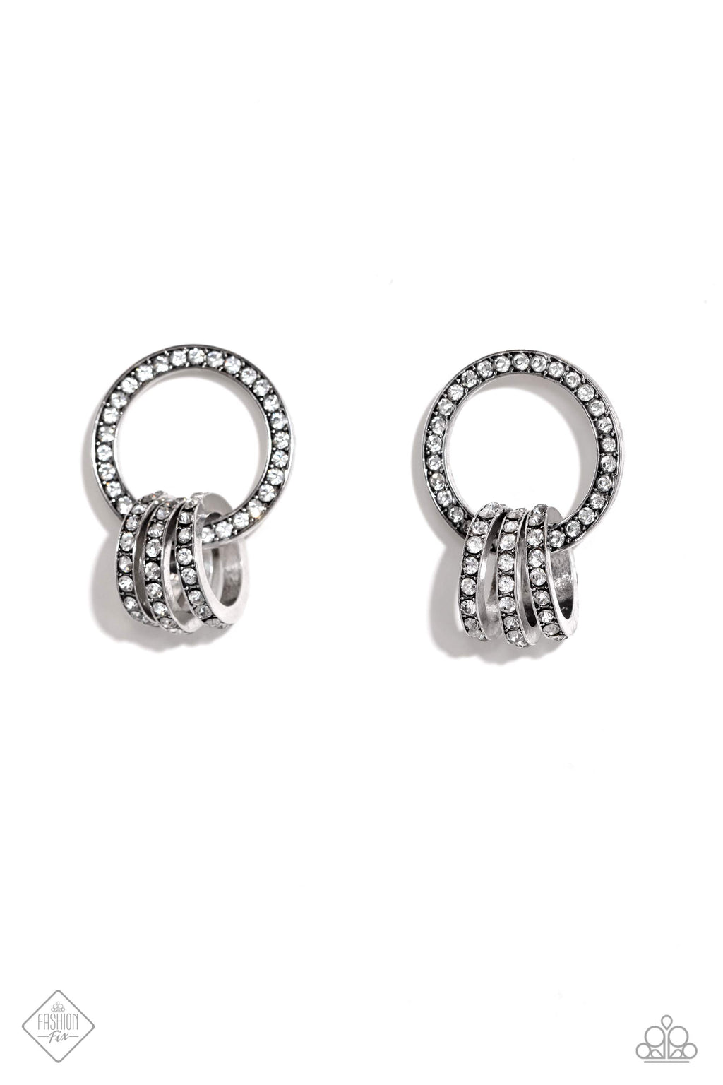 five-dollar-jewelry-adorned-allegiance-white-post earrings-paparazzi-accessories
