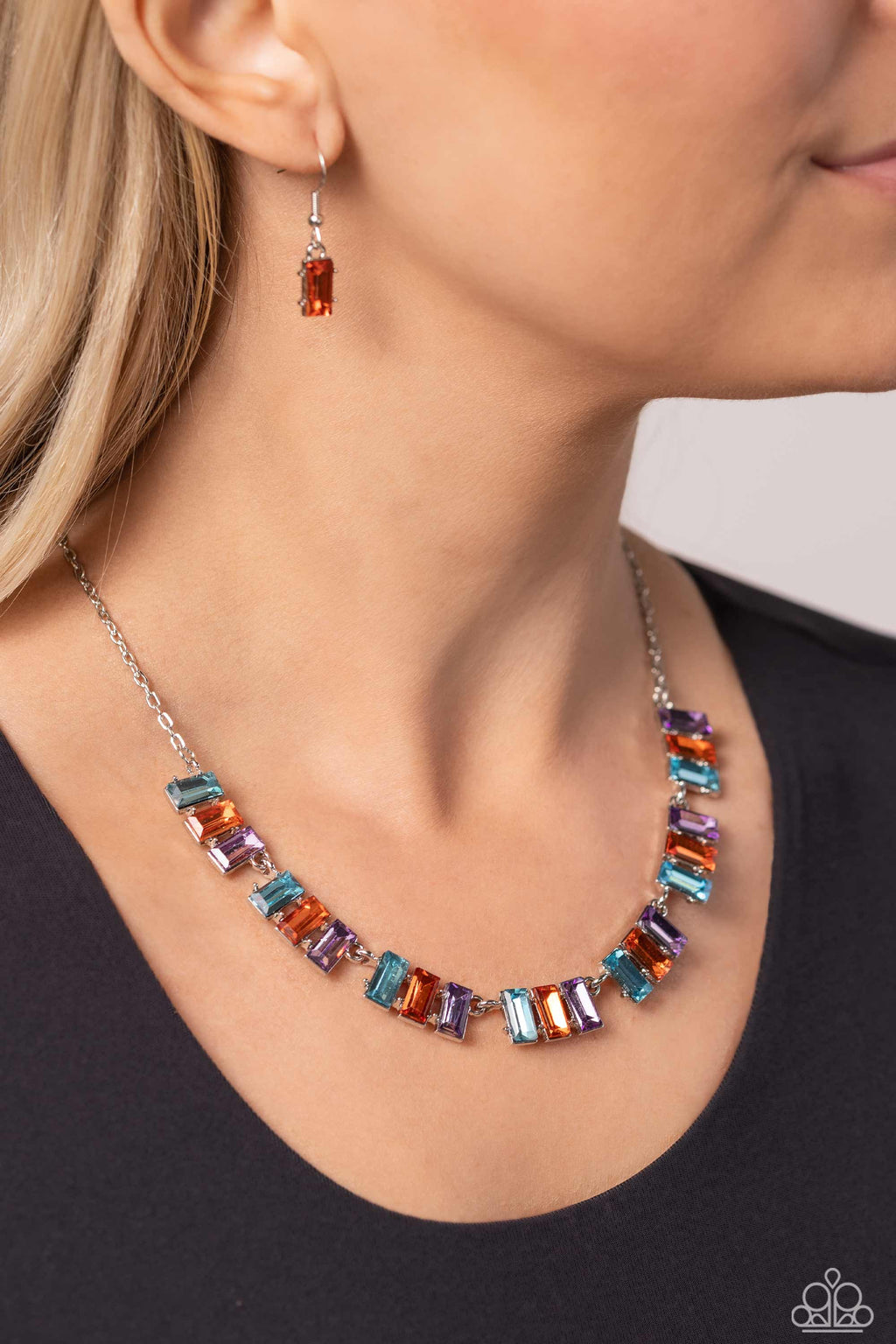 Elite Emeralds - Orange Necklace - Paparazzi Accessories