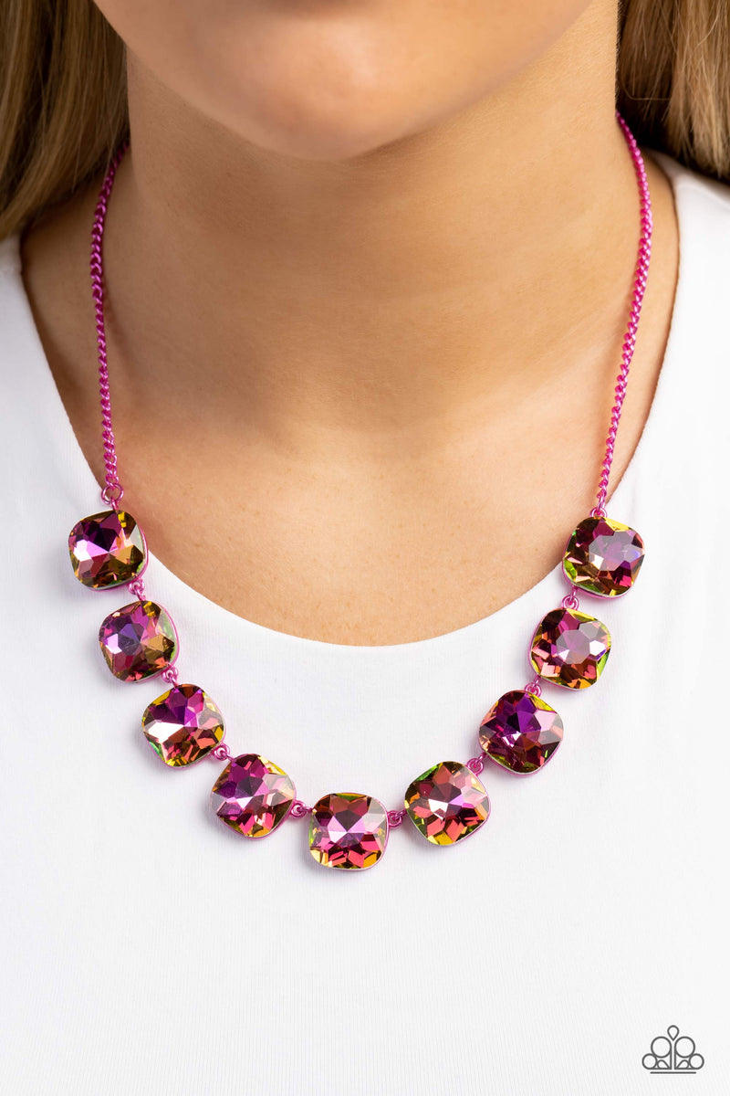 Combustible Command - Pink Necklace - Paparazzi Accessories