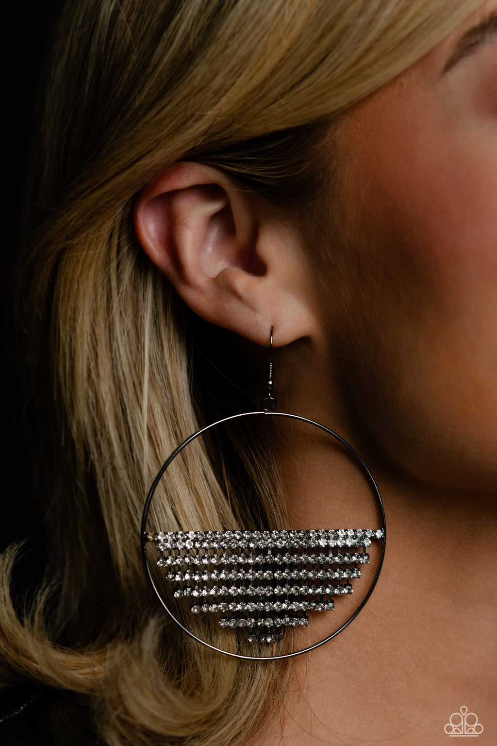 Fierce Fringe - Black Earrings - Paparazzi Accessories