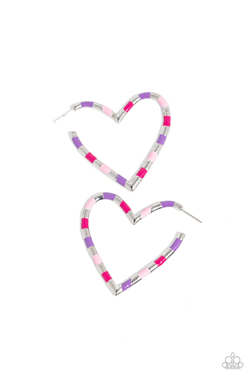 five-dollar-jewelry-striped-sweethearts-pink-earrings-paparazzi-accessories
