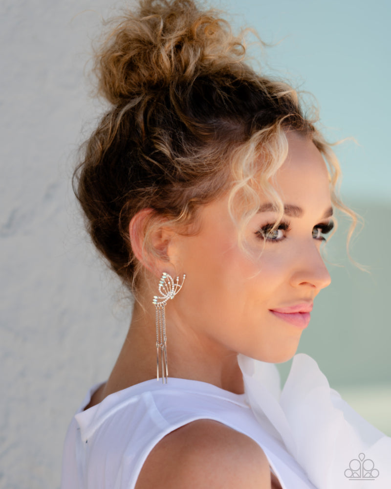 A Few Of My Favorite WINGS - White Post Earrings - Paparazzi Accessories