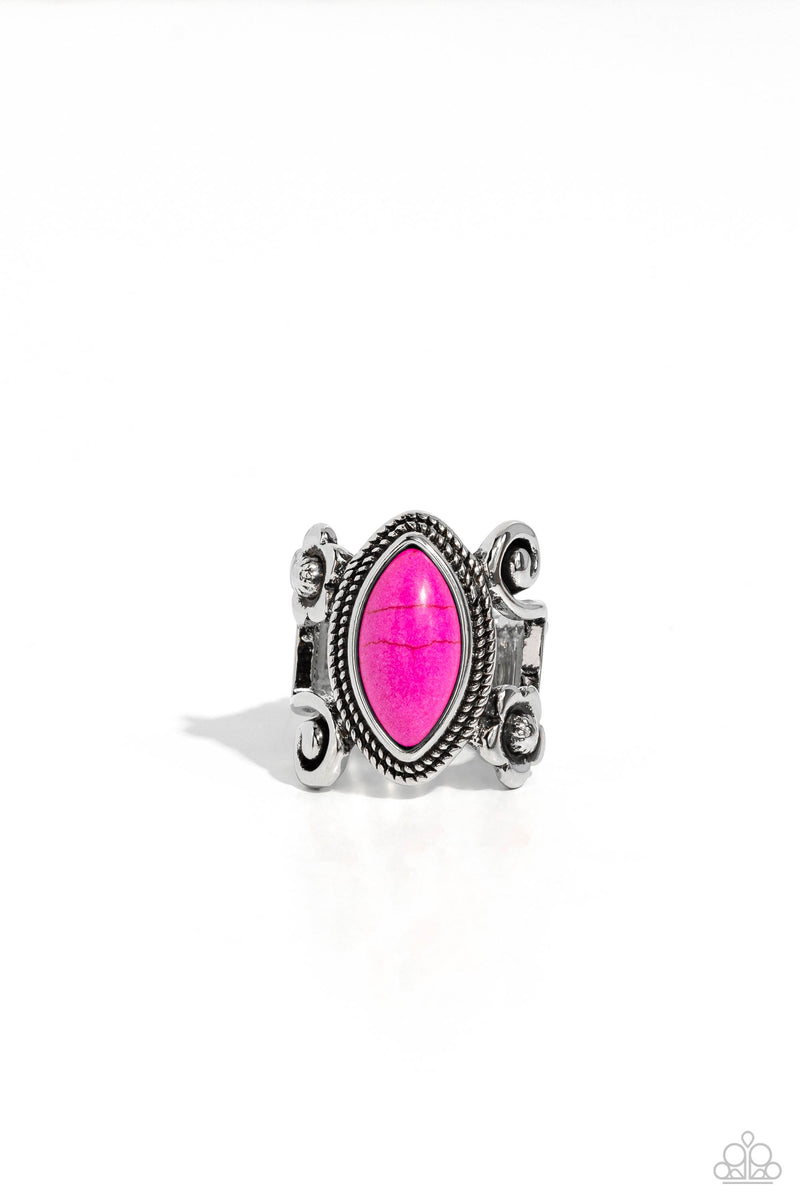 Flower SWIRL - Pink Ring - Paparazzi Accessories